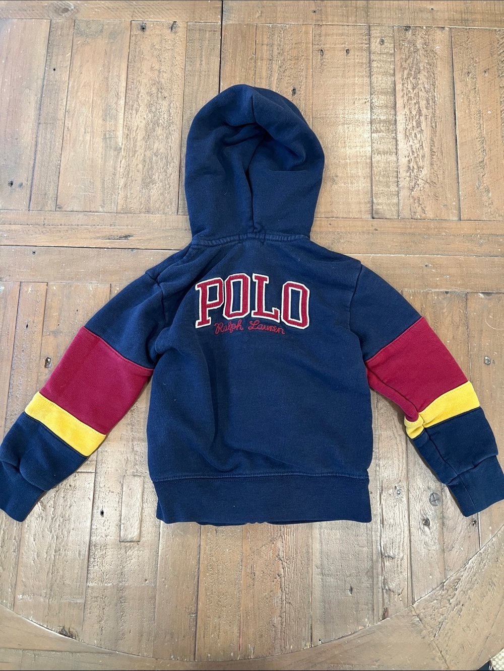Polo Ralph Lauren color block zip front hoodie sweatshirt with logo 3T